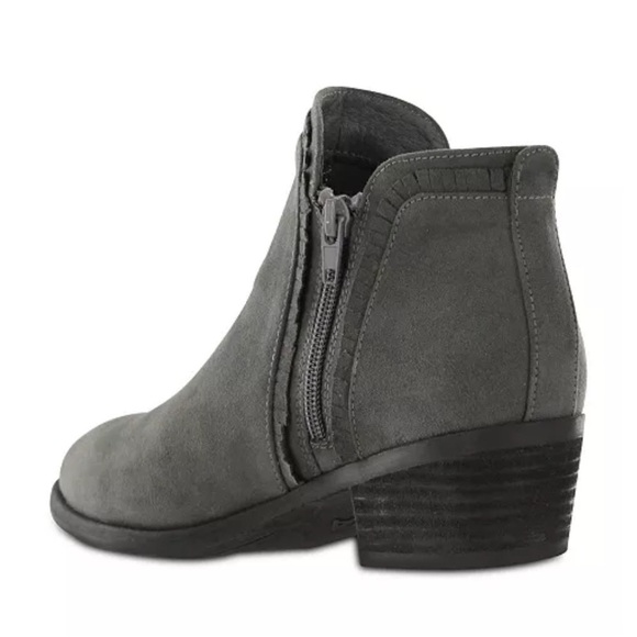MIA Mabel ruffle Charcoal Gray Ankle Boots - Picture 3 of 10